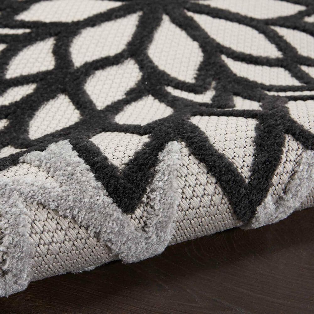 Nourison Aloha Floral 6&#39; x 9&#39; Black and White Indoor/Outdoor Area Rug, , large