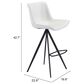 Zuo Modern Aki Bar Stool in White and Black (Set of 2), , large