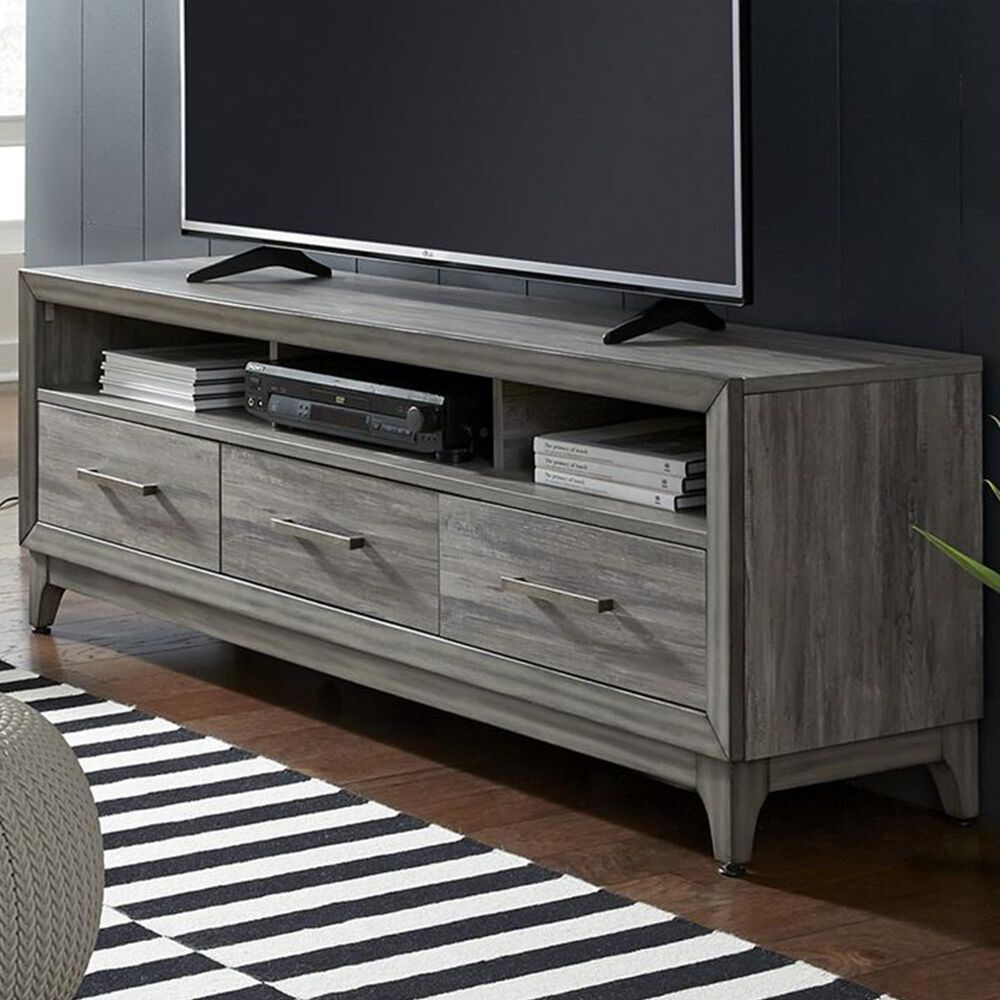 Belle Furnishings Mercury 62" TV Console in Driftwood Gray, , large