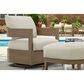 Ashley Serene Bay Ottoman with White Cushion in Dark Brown, , large