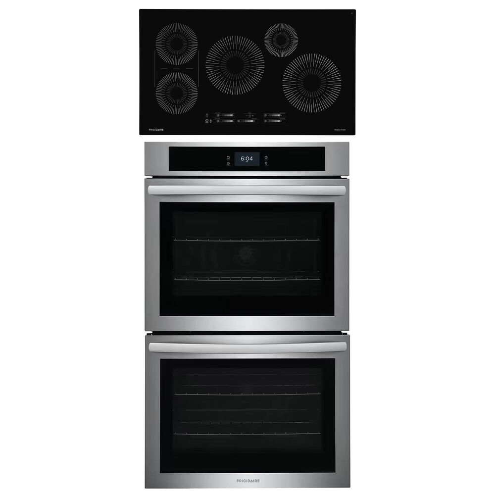 Frigidaire 2-Piece Kitchen Package with Stainless Steel 30&quot; Built-In Convection Double Wall Oven and Black 36&quot; Induction Cooktop, , large