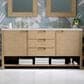 James Martin Vanities Solene 72" Double Bathroom Vanity in Seaside Oak with 3 cm Eternal Jasmine Pearl Quartz Top, Rectangular Sinks and FreePower Wireless Charger, , large