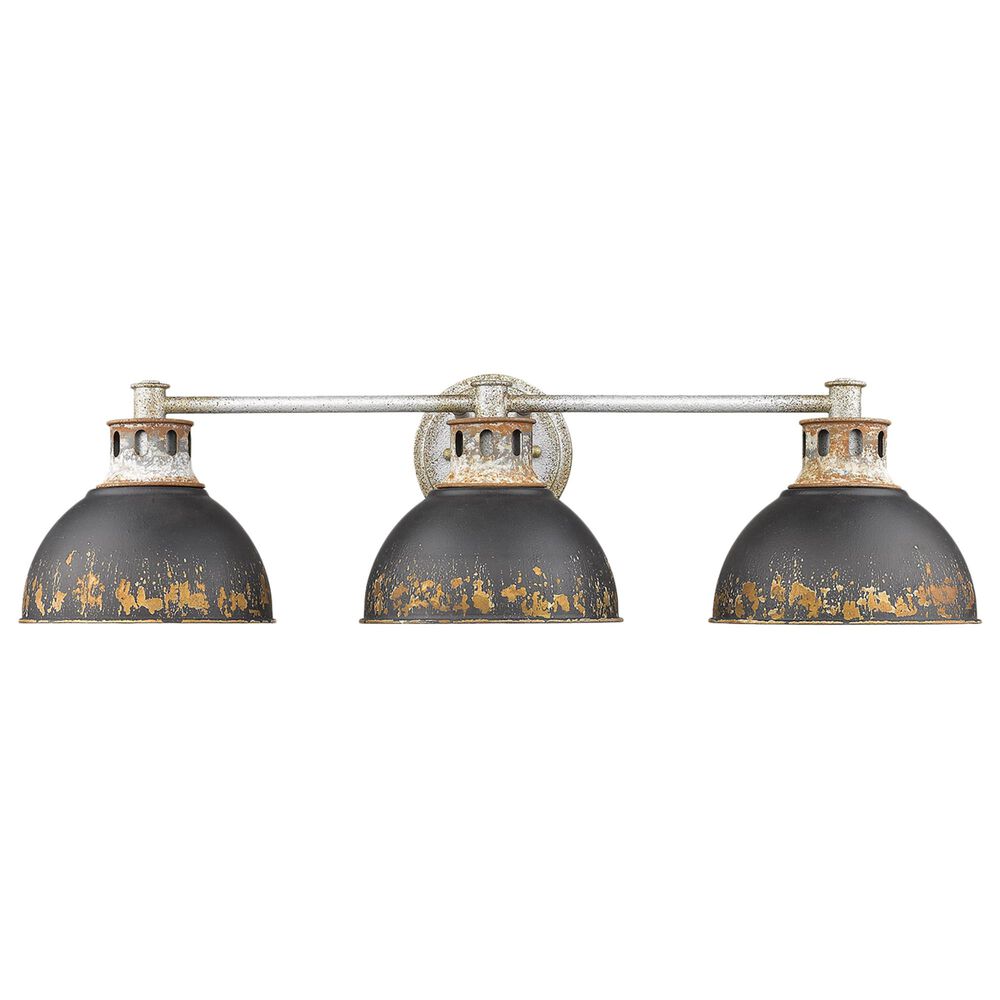 Golden Lighting Kinsley 3-Light Bath Vanity in Aged Galvanized and Antique Black Iron, , large