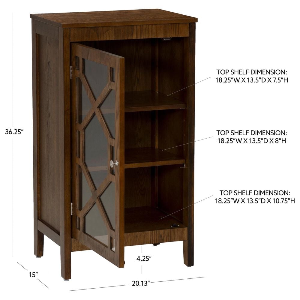 Linon Home Decor Fetti Small Cabinet in Brown, , large