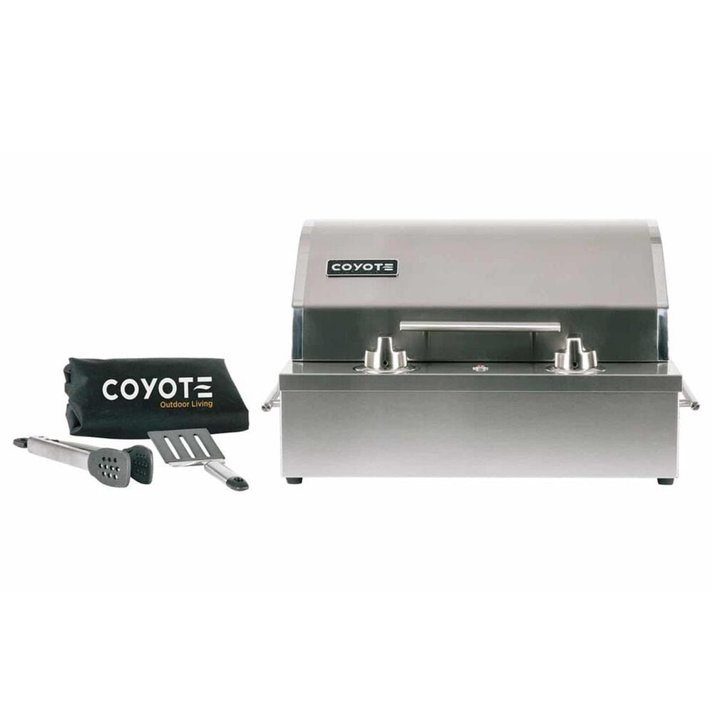 Coyote Outdoor Electric Grill with Pedestal Stand in Stainless Steel, , large