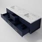 Lexora Home Castor 72" Double Bathroom Vanity in Blue with 2 cm White Carrara Marble Top and Rectangular Sinks, , large