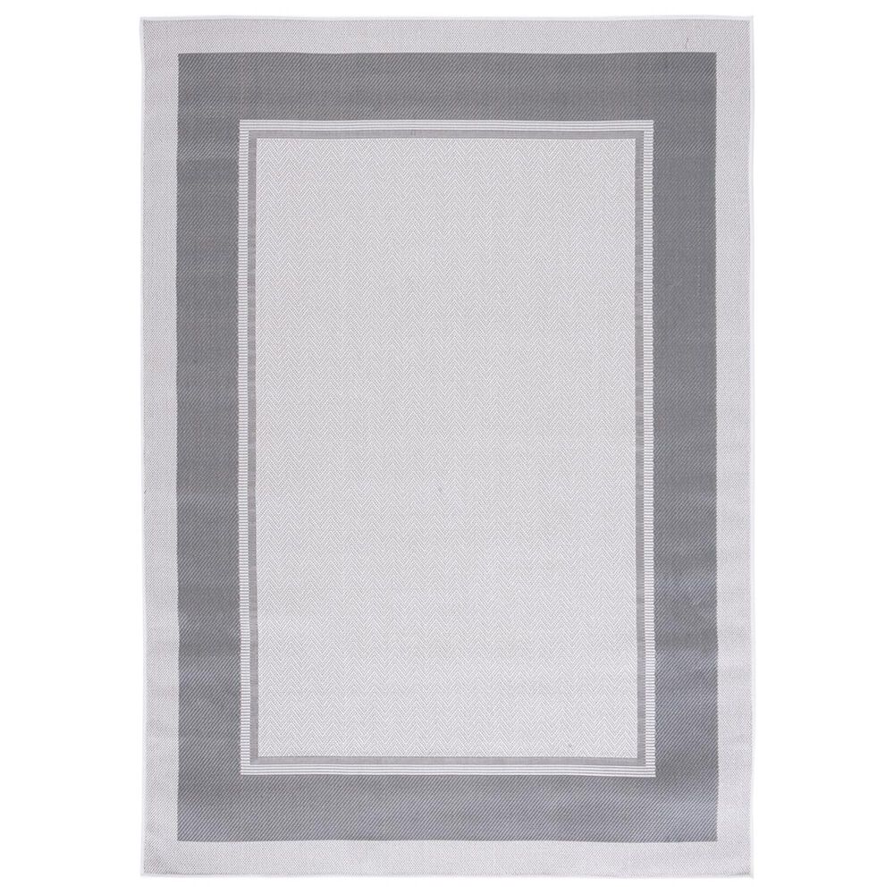 Safavieh Martha Stewart Cyprus Chevron 5"5" x 7"7" Ivory and Grey Area Rug, , large