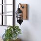 Maple and Jade 6" x 15" Wall Sconce in Brown and Black, , large