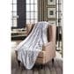 Duke Imports Snow Paisley Plush Throw in White, , large