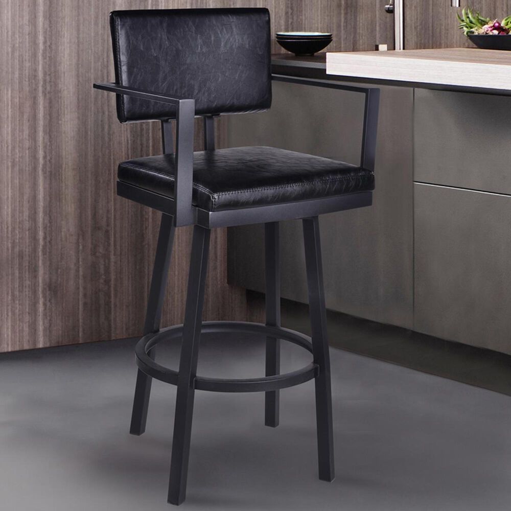 Blue River Balboa 26" Counter Height Stool in Vintage Black and Black, , large