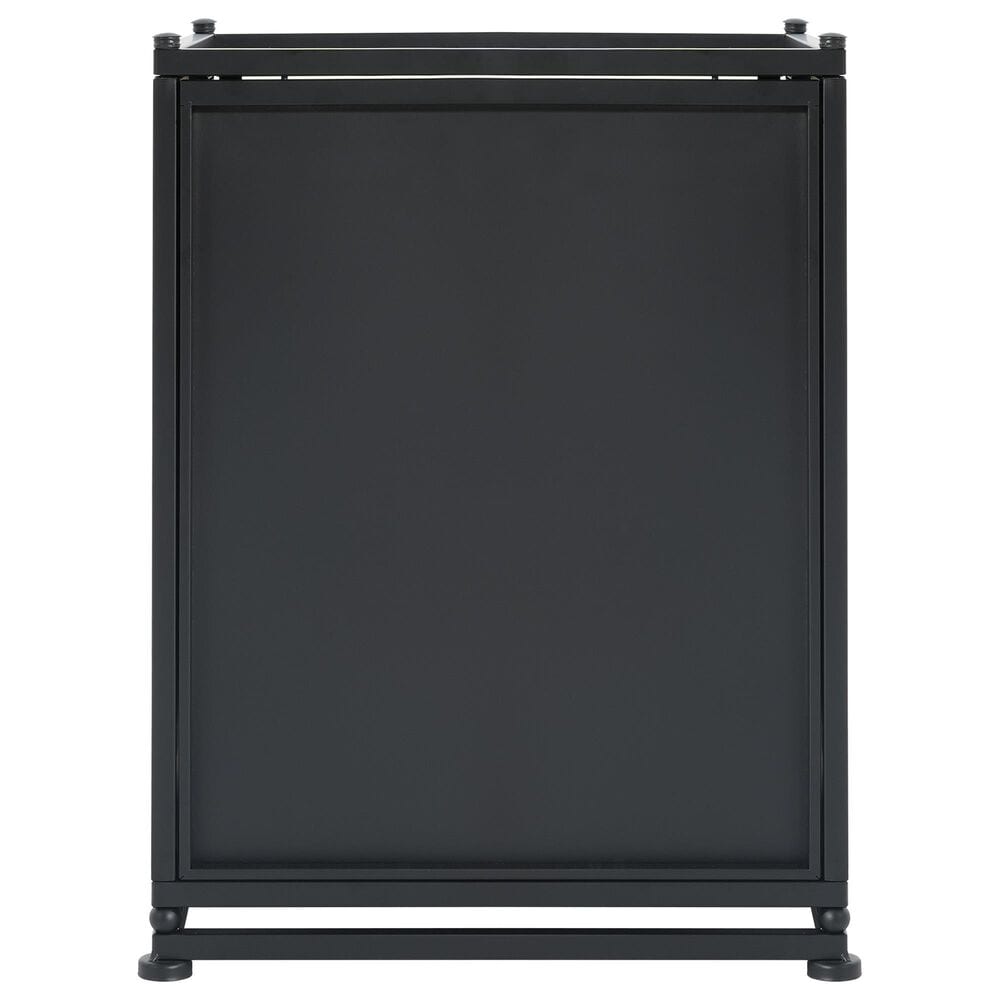 Hearth and Haven Outdoor Metal Tank Holder Side Table with Door in Matte Black, , large