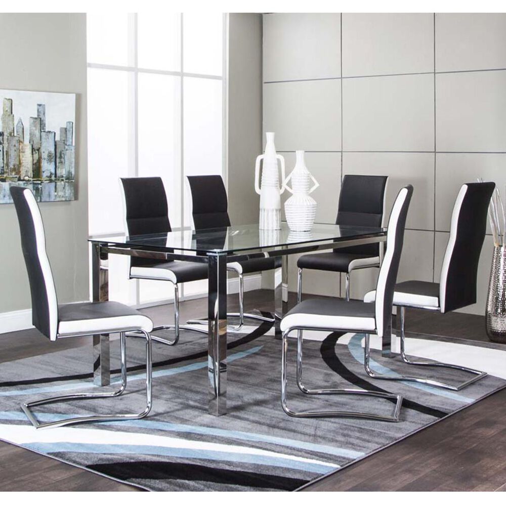 Penny Lane Skyline 5-Piece Dining Set in Chrome, , large