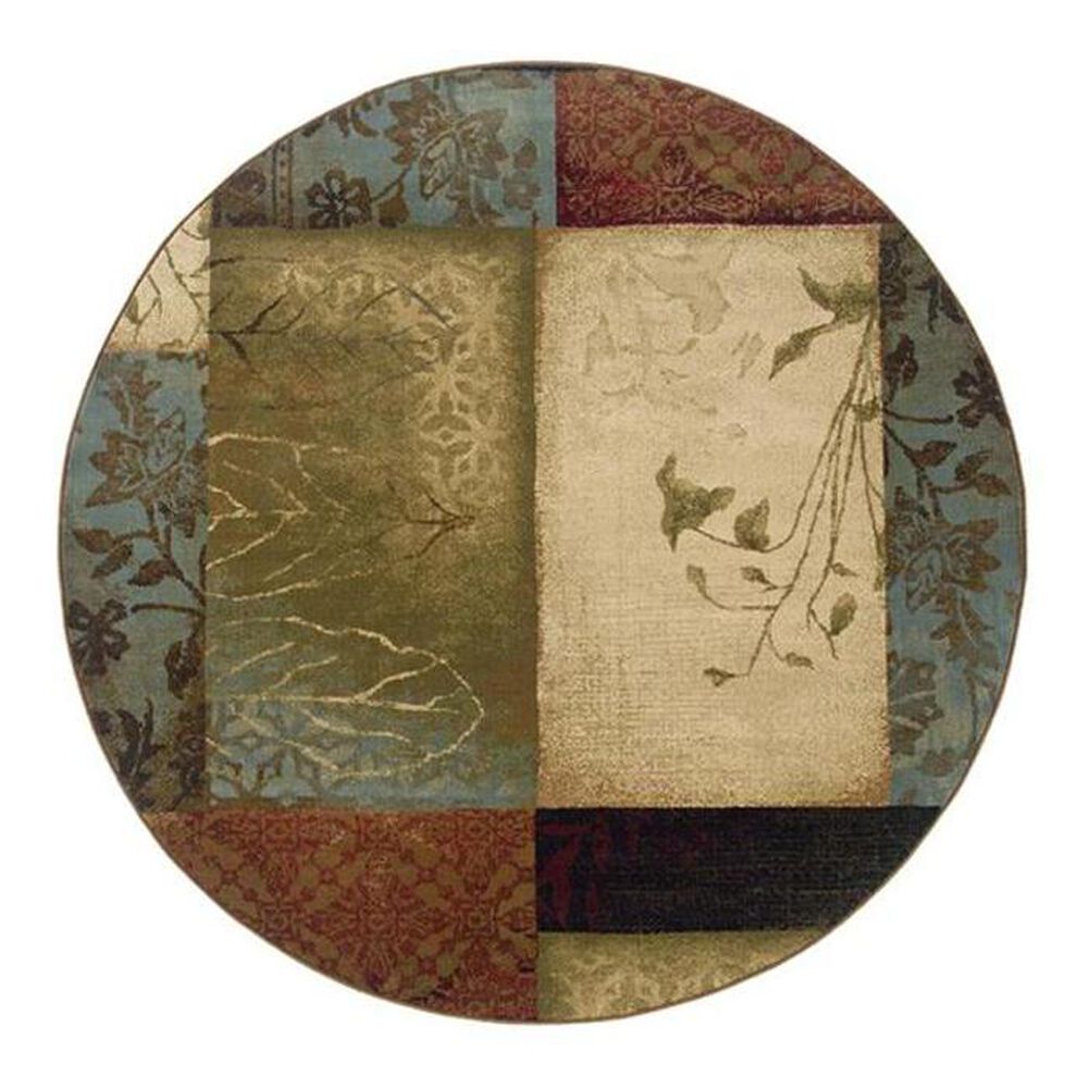 Oriental Weavers Hudson 40A 7"8" Round Multi-Color Area Rug, , large
