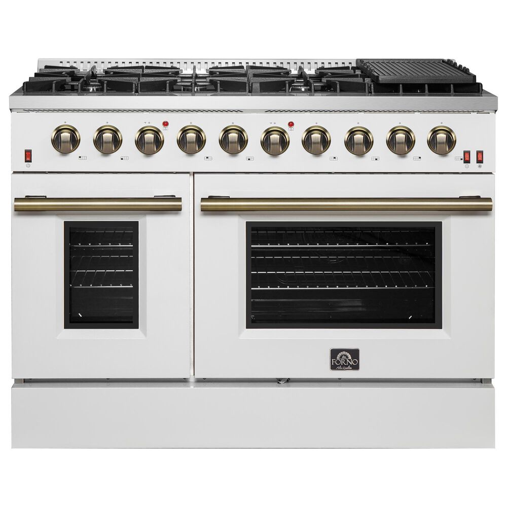 Forno Galiano 48" Freestanding Gas Range in White, , large
