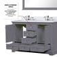 Lexora Home Dukes 48" Double Bathroom Vanity in Dark Grey with 2 cm White Quartz Top and Rectangular Sinks, , large