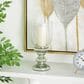 Maple and Jade Handmade Turned Style Pillar Room Hurricane Lamp in Silver, , large