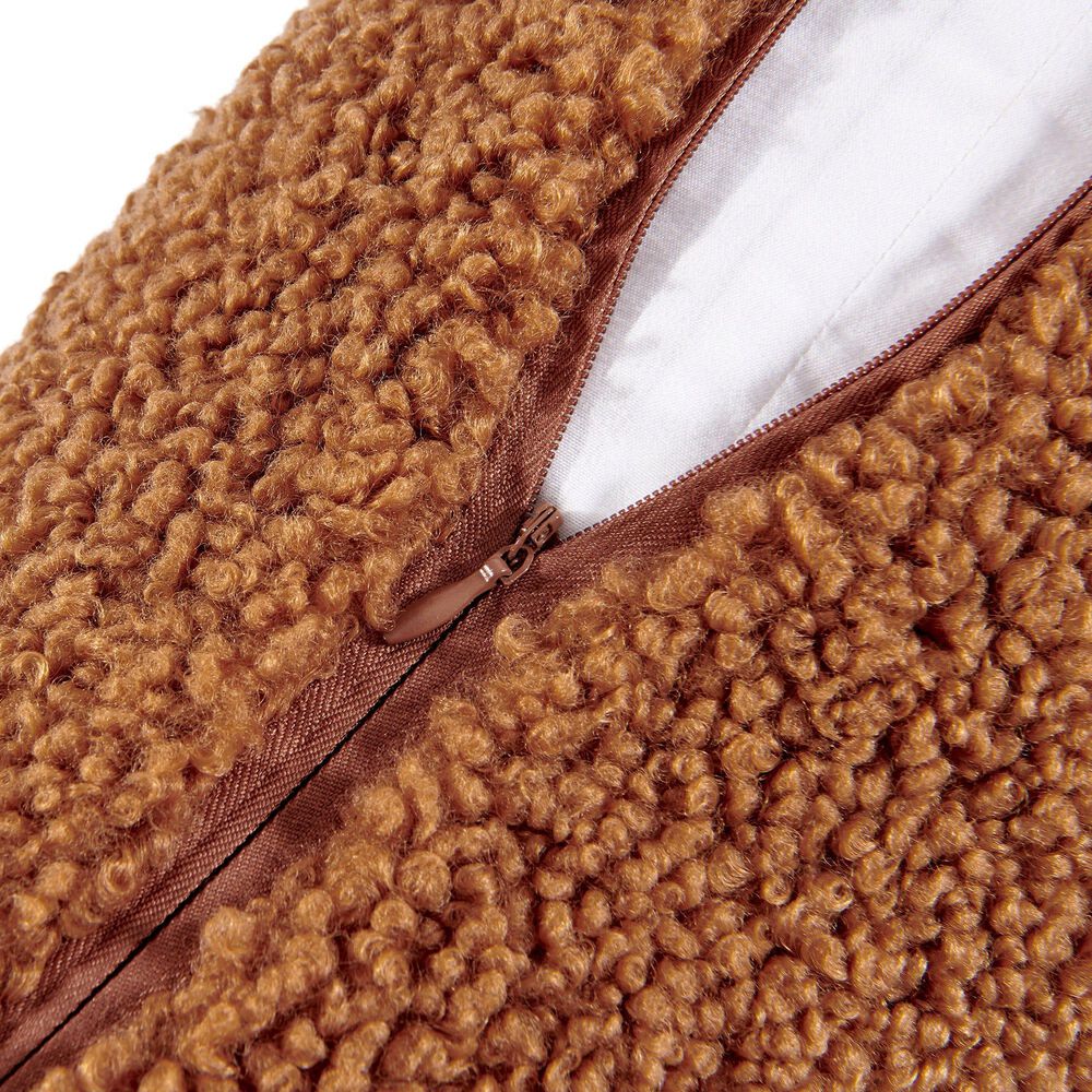 HiEnd Accents Teddy 14&quot; x 36&quot; Throw Lumbar Pillow in Caramel, , large