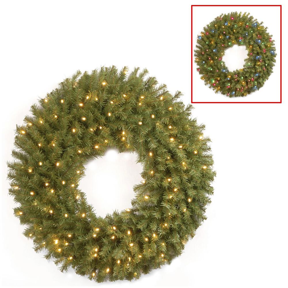 National Tree 36" Norwood Fir Wreath with Battery Operated Dual Color LED Lights, , large