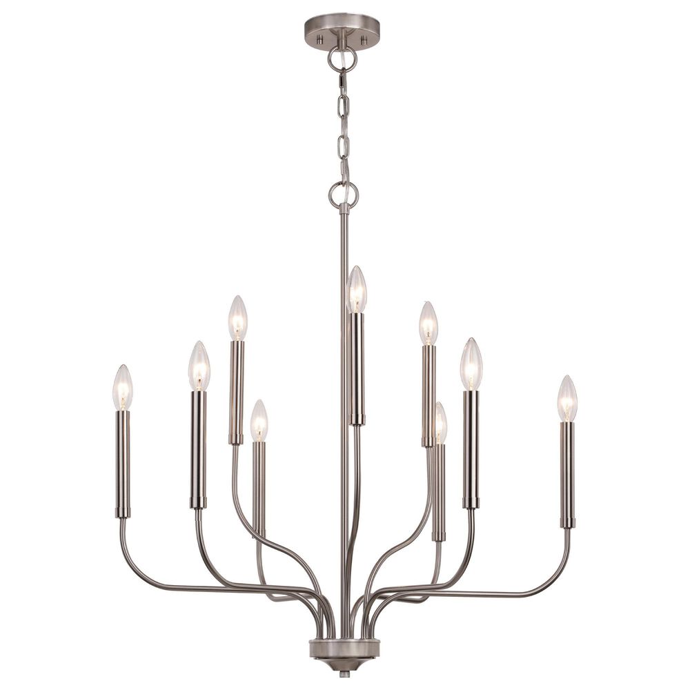 Vaxcel Harris 9-Light Chandelier in Satin Nickel, , large