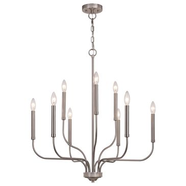 Vaxcel Harris 9-Light Chandelier in Satin Nickel, , large