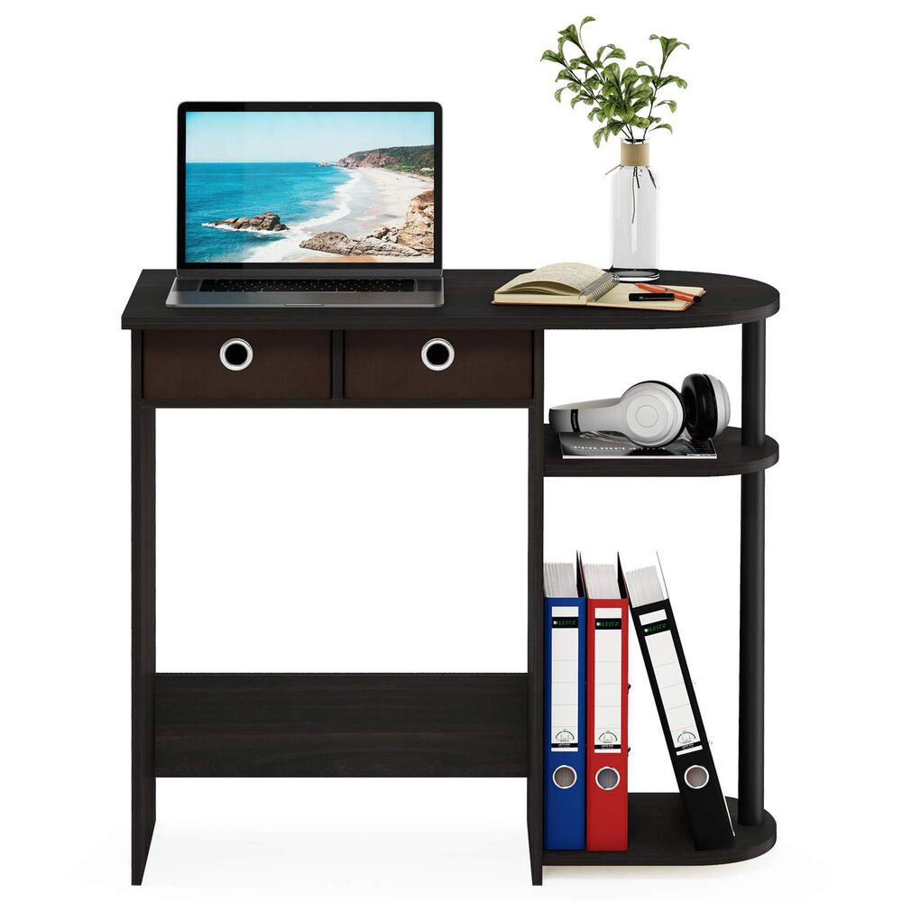 HOMLUX 32" Computer Desk with Two Drawers in Espresso and Black, , large
