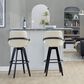 LumiSource Cosmo 30" Swivel Barstool with Cream Upholstery in Black (Set of 2), , large