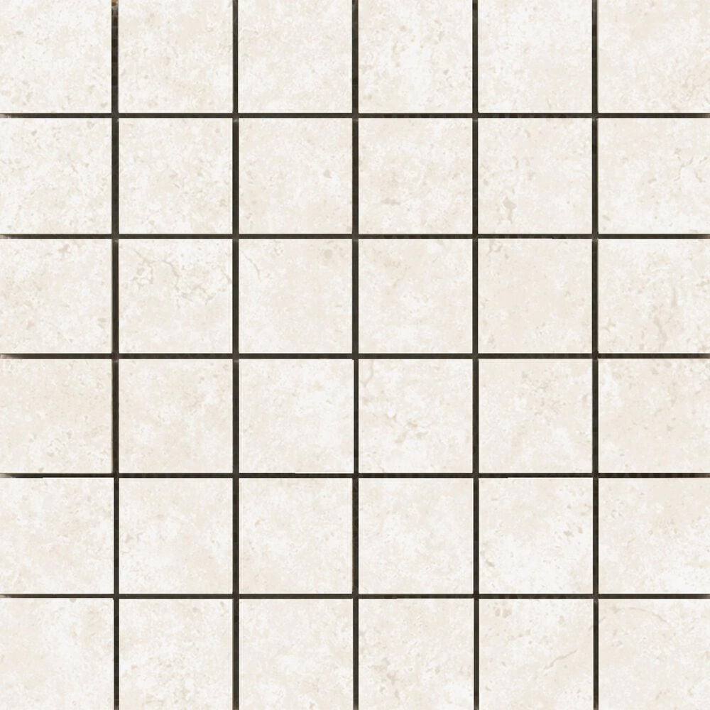 Emser Tesola Cream 2" x 2" Square on 12" x 12" Ceramic Mosaic Sheet, , large