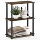 HOMLUX 3-Tier Compact Open Storage Bookshelf in Columbia Walnut and Black, , large