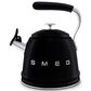 SMEG 2.3L Retro Style Electric Whistling Kettle in Black, , large