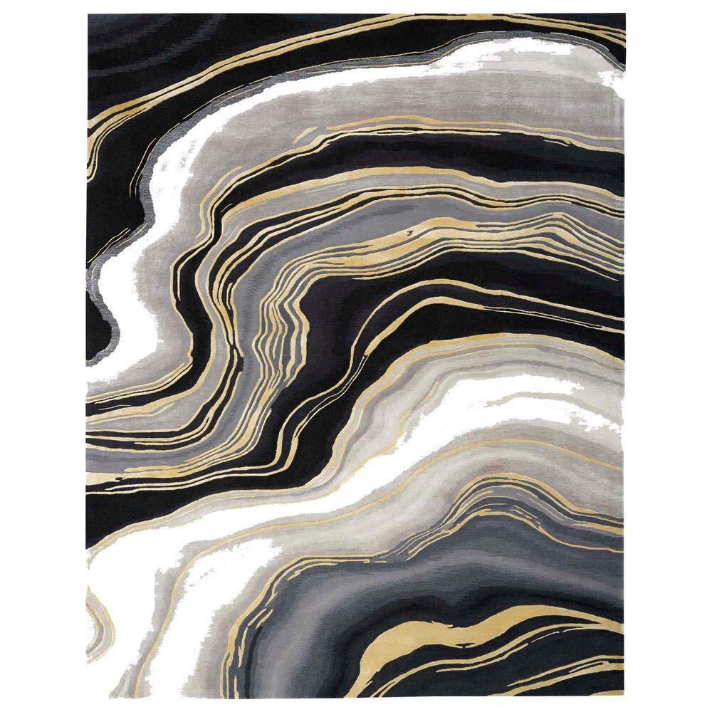 Nourison Prismatic Charcoal and Grey 7"9" x 9"9" Area Rug, , large