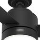 Hunter Gilmour 44" Outdoor Ceiling Fan with LED Lights in Matte Black, , large