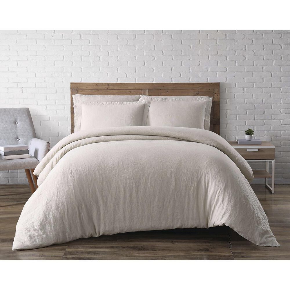 Pem America Brooklyn Loom 3-Piece Full/Queen Linen Duvet Set in Natural, , large