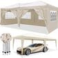 HOMLUX 10" x 20" Outdoor Pop Up Canopy Gazebo for Party in Beige, , large