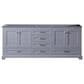 Lexora Home Dukes 80" Double Bathroom Vanity in Dark grey with 2 cm White Carrara Marble Top and Rectangular Sinks, , large