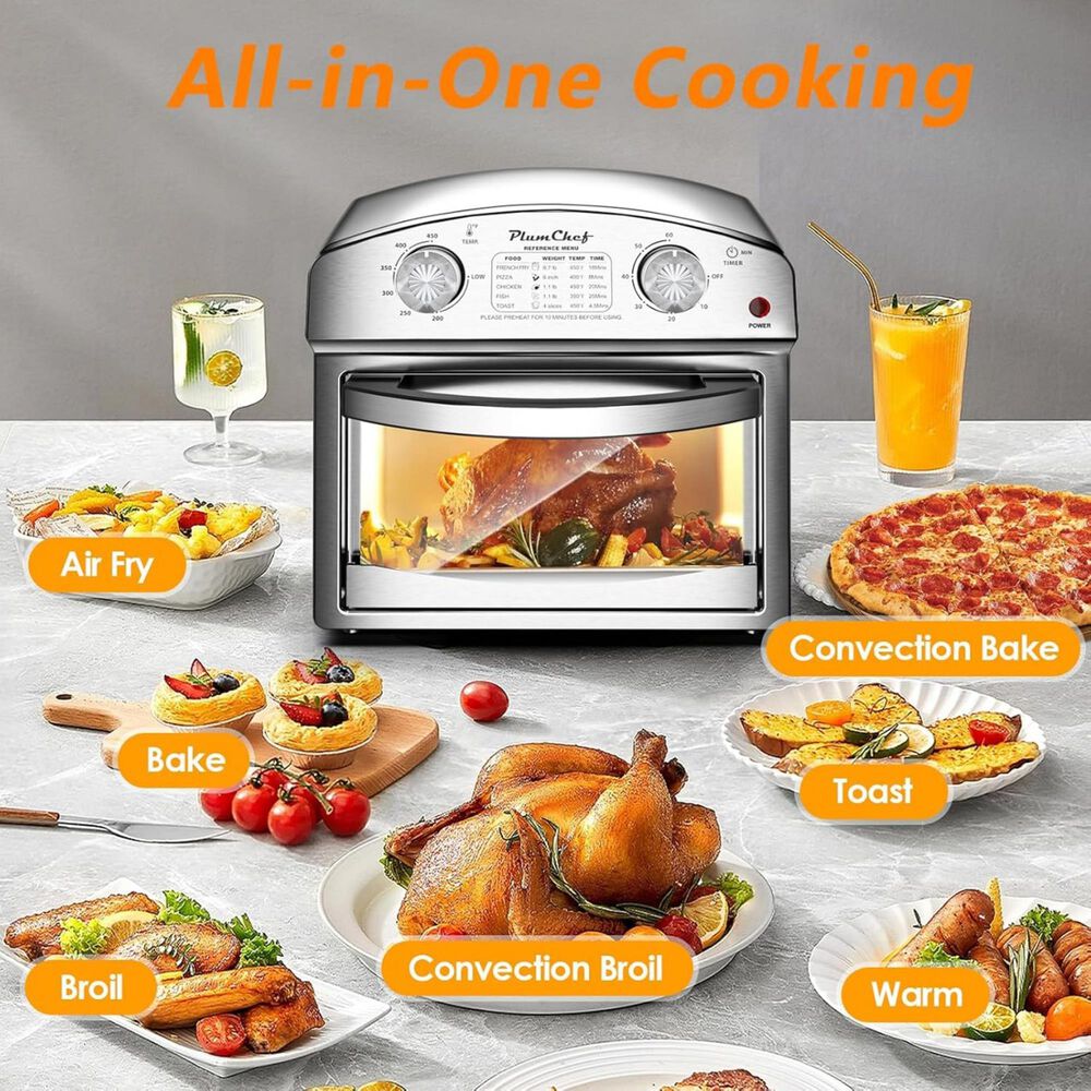 HOMLUX 12.5 Qt 7-In-1 Convection Toaster Oven in Silver, , large