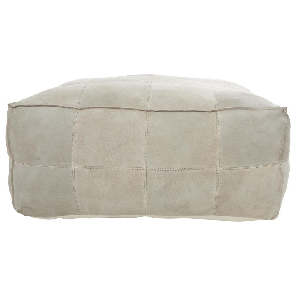 Maple and Jade 35&quot; Low Profile Square Stuffed Pouf in Gray, , large