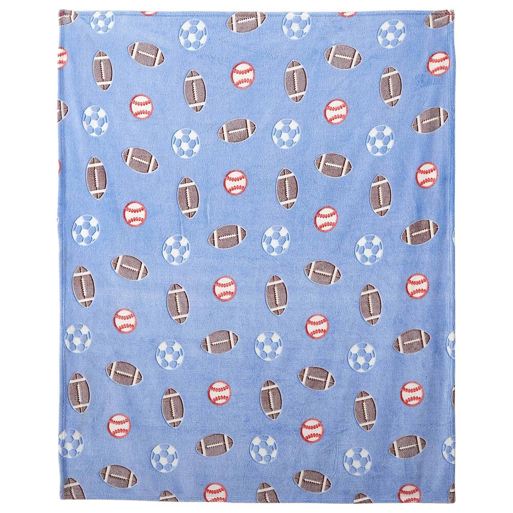 Duke Imports Game Time - Glow in the Dark Plush Throw in Blue, , large