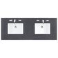 James Martin Vanities Hudson 60" Double Bathroom Vanity in Light Natural Oak with 3 cm Charcoal Soapstone Quartz Top and Rectangular Sinks, , large