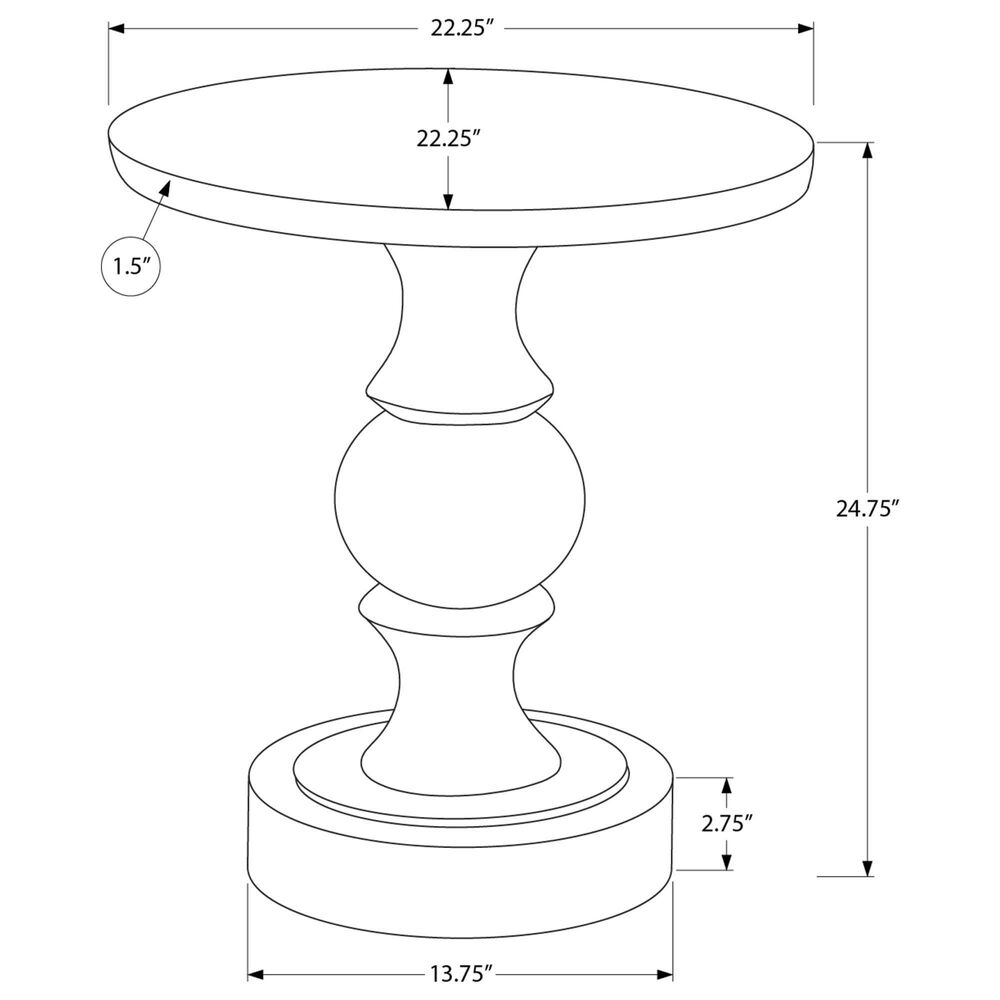 Hearth and Haven Outdoor Round Side Table with Sculpted Pedestal Base in Black, , large
