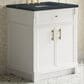 James Martin Bellshire 30" Single Bathroom Vanity in Bright White with 3 cm Charcoal Soapstone Silestone Top and Rectangular Sink, , large