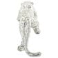 Maple and Jade Leopard Decorative Sculpture in Satin Silver, , large