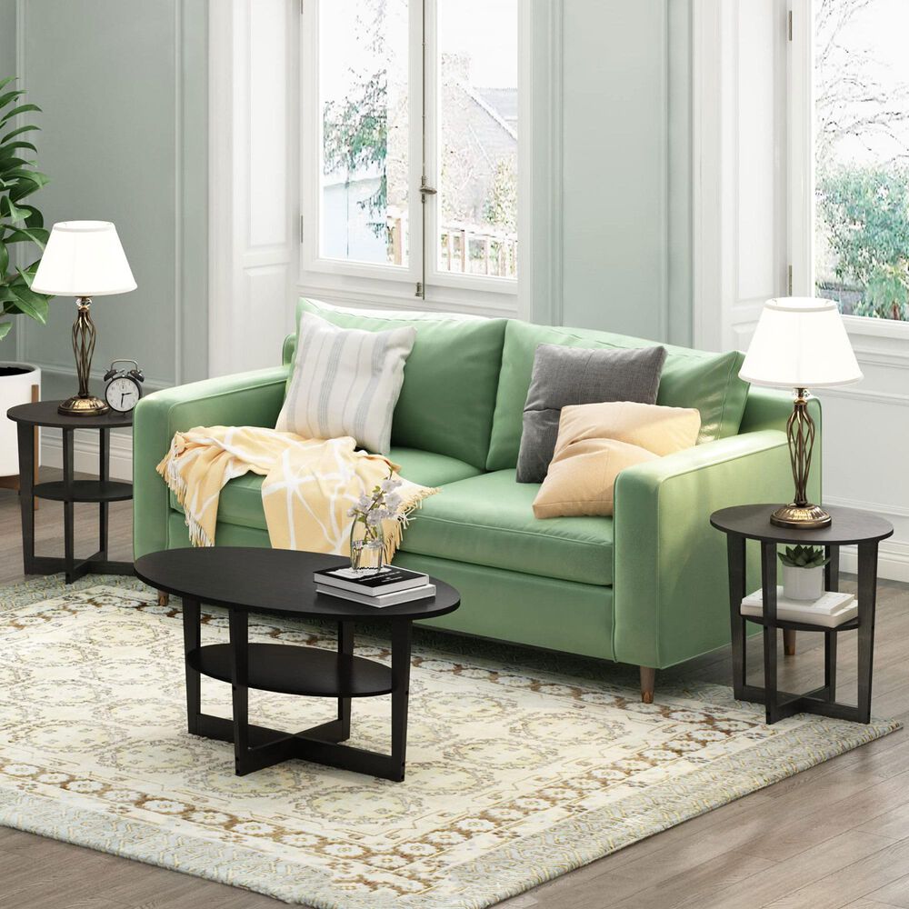 HOMLUX Oval End Table in Walnut, , large