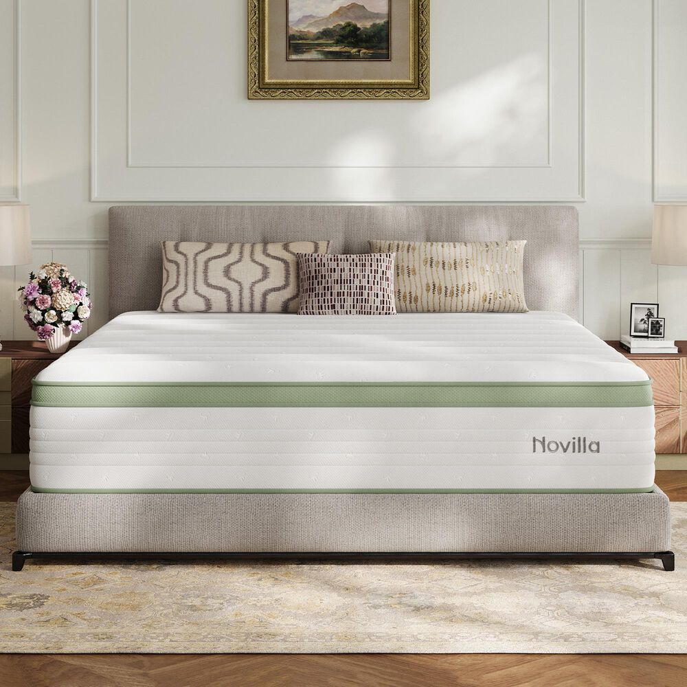 Novilla Grove 14" Medium Hybrid King Mattress in a Box, , large
