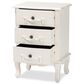 Baxton Studio Callen 3-Drawer End Table in White, , large
