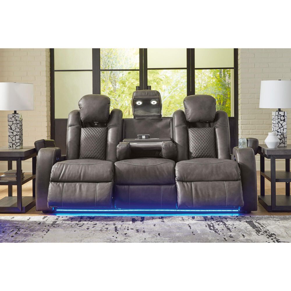 Ashley Fyne-Dyme 2-Piece Power Reclining Living Room Set in Shadow, , large