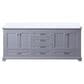 Lexora Home Dukes 80" Double Bathroom Vanity in Dark Grey with 2 cm White Cultured Marble Top and Rectangular Sinks, , large