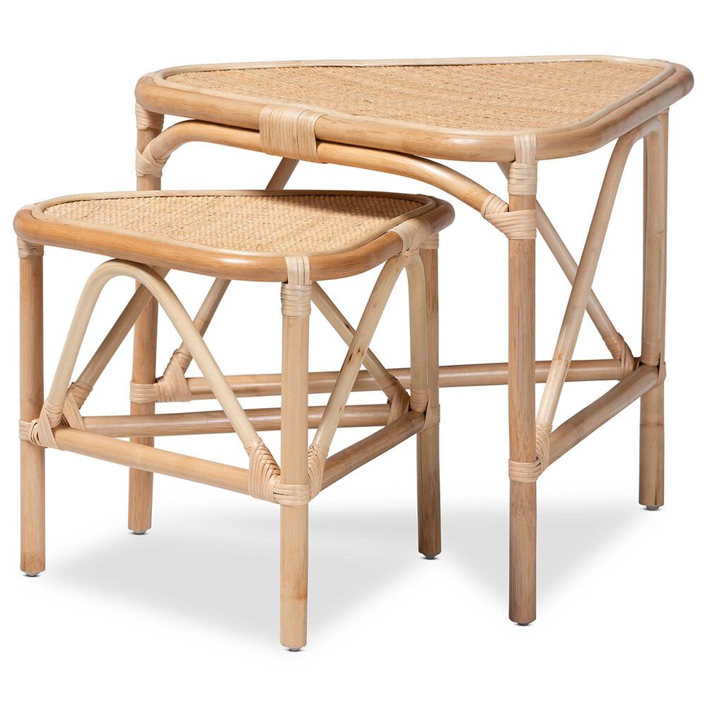 Baxton Studio Jayden 2-Piece Nesting End Table Set in Natural Brown, , large
