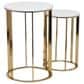 Maple and Jade End Table with Marble Top in Gold (Set of 2), , large