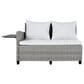HOMLUX 5-Piece Outdoor Conversation Set with 2 Extendable Side Tables and Gray Rattan in White, , large