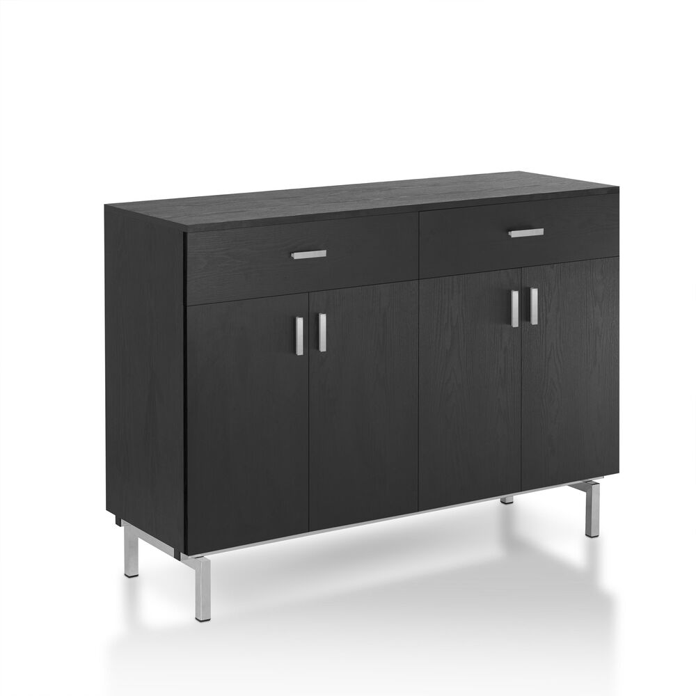 Furniture of America Belcher Buffet in Black and Silver, , large